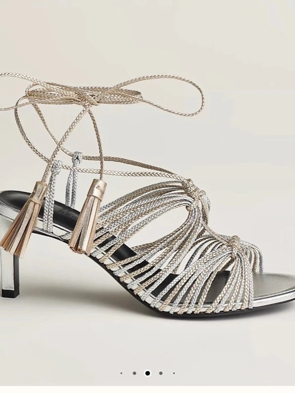 Hermès Karma 70 sandal Metallic Strappy Heels EU 36